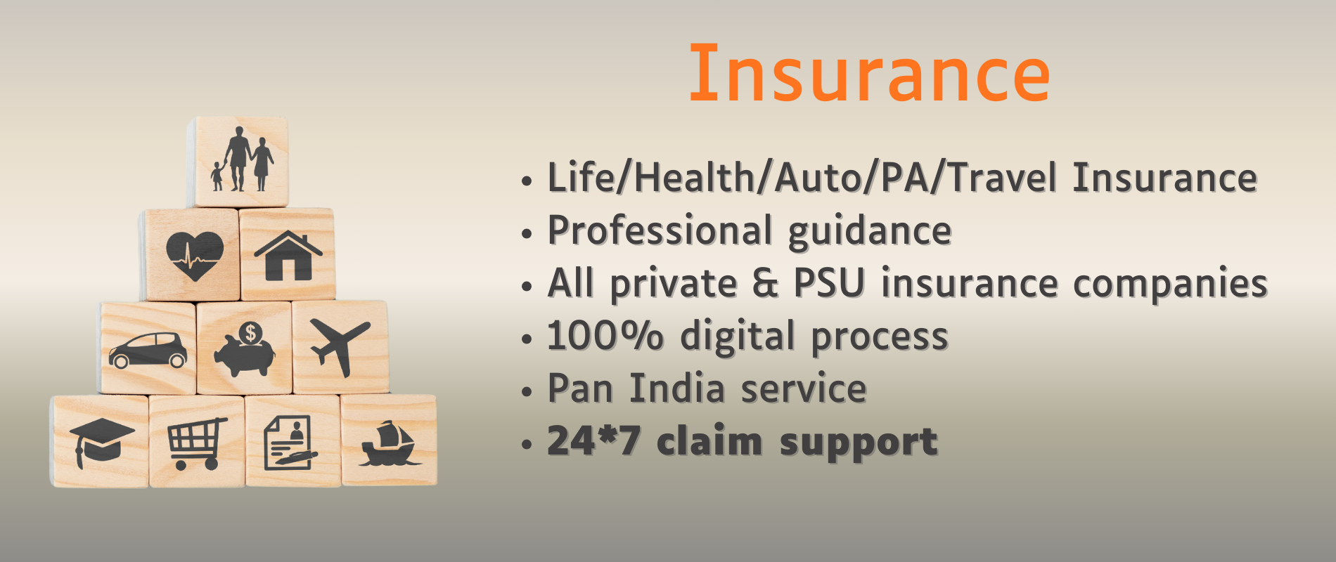 Life, health and auto insurance